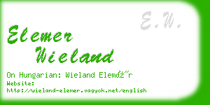 elemer wieland business card